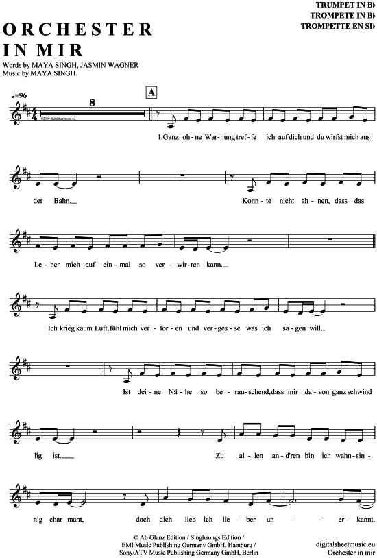 Produktgalerie: Seite 1 von 4 Orchester in mir , Saphir, Trompete in B