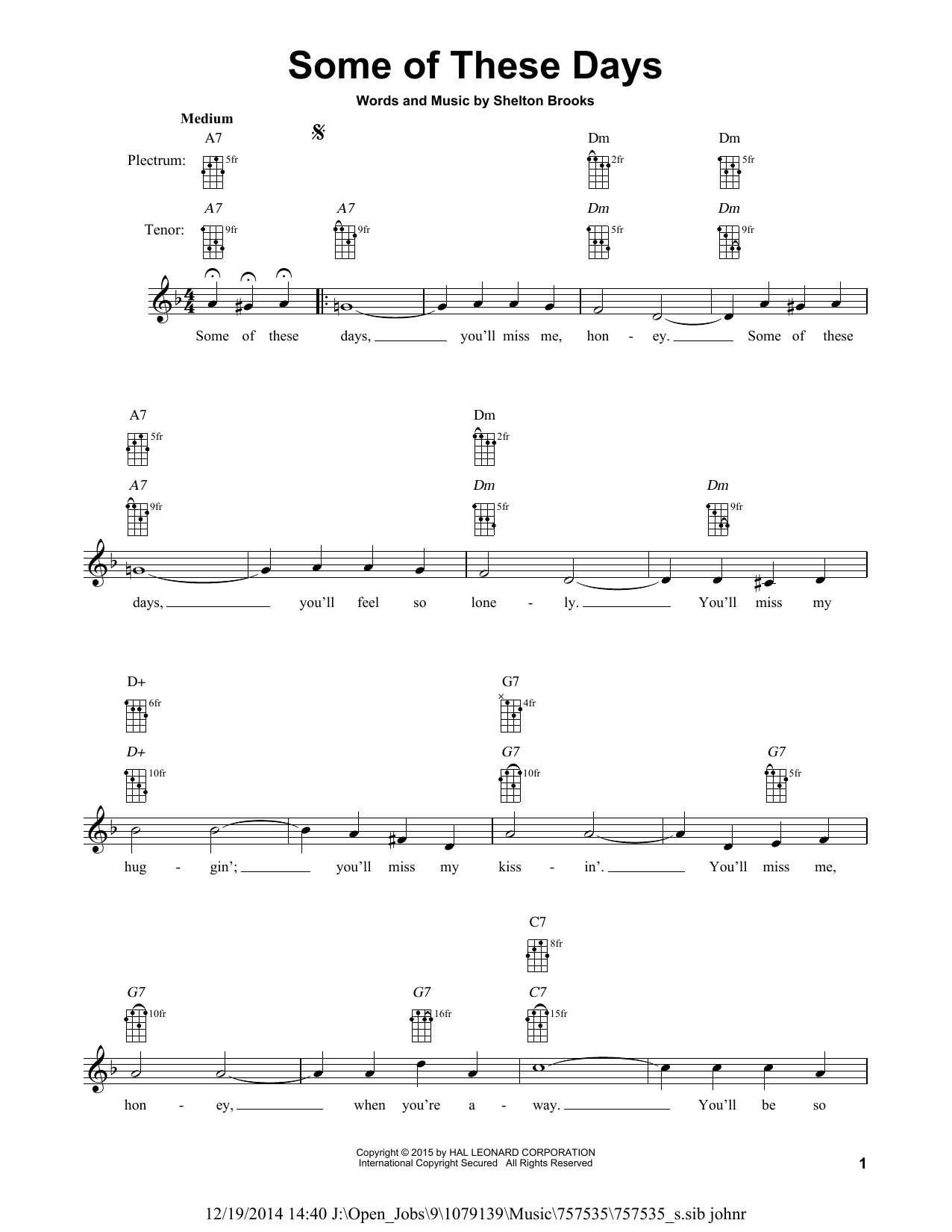 Produktgalerie: Seite 1 von 1 Some Of These Days, Sophie Tucker, Banjo