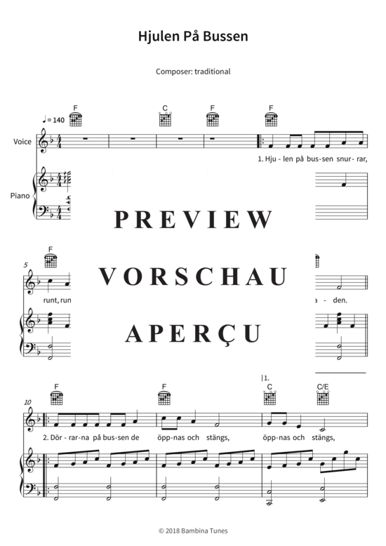 Produktgalerie: Seite 4 von 7 Hjulen På Bussen, , (Gesang + Klavier, Gitarre)