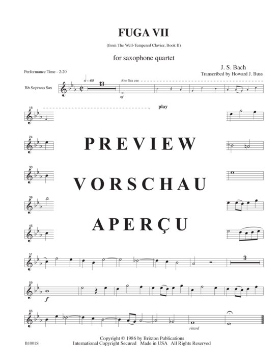 gallery: Fuga VII , , (Saxophonquartett SATB)