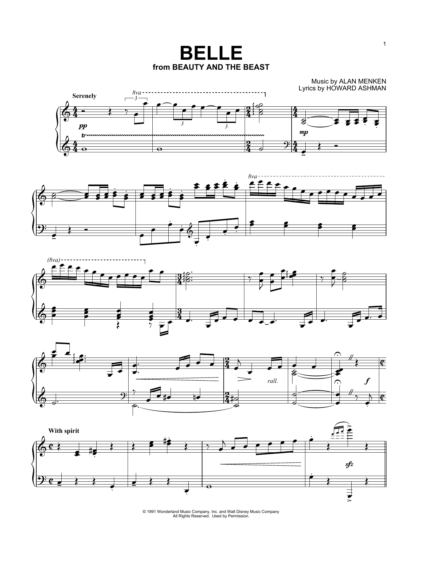 Product picture to:  Belle (from Beauty And The Beast) - Alan Menken & Howard Ashman