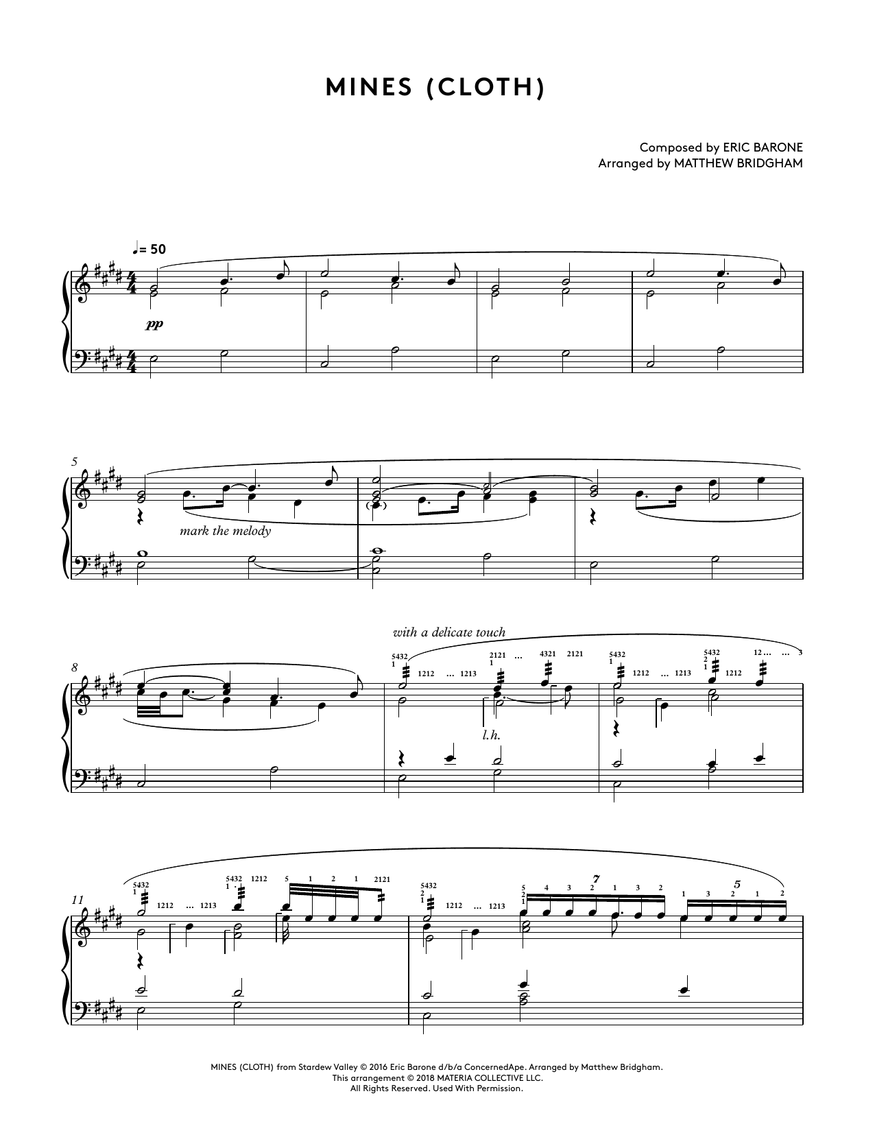 Produktbild zu: Mines (Cloth) (from Stardew Valley Piano Collections) (arr. Matthew Bridgham)