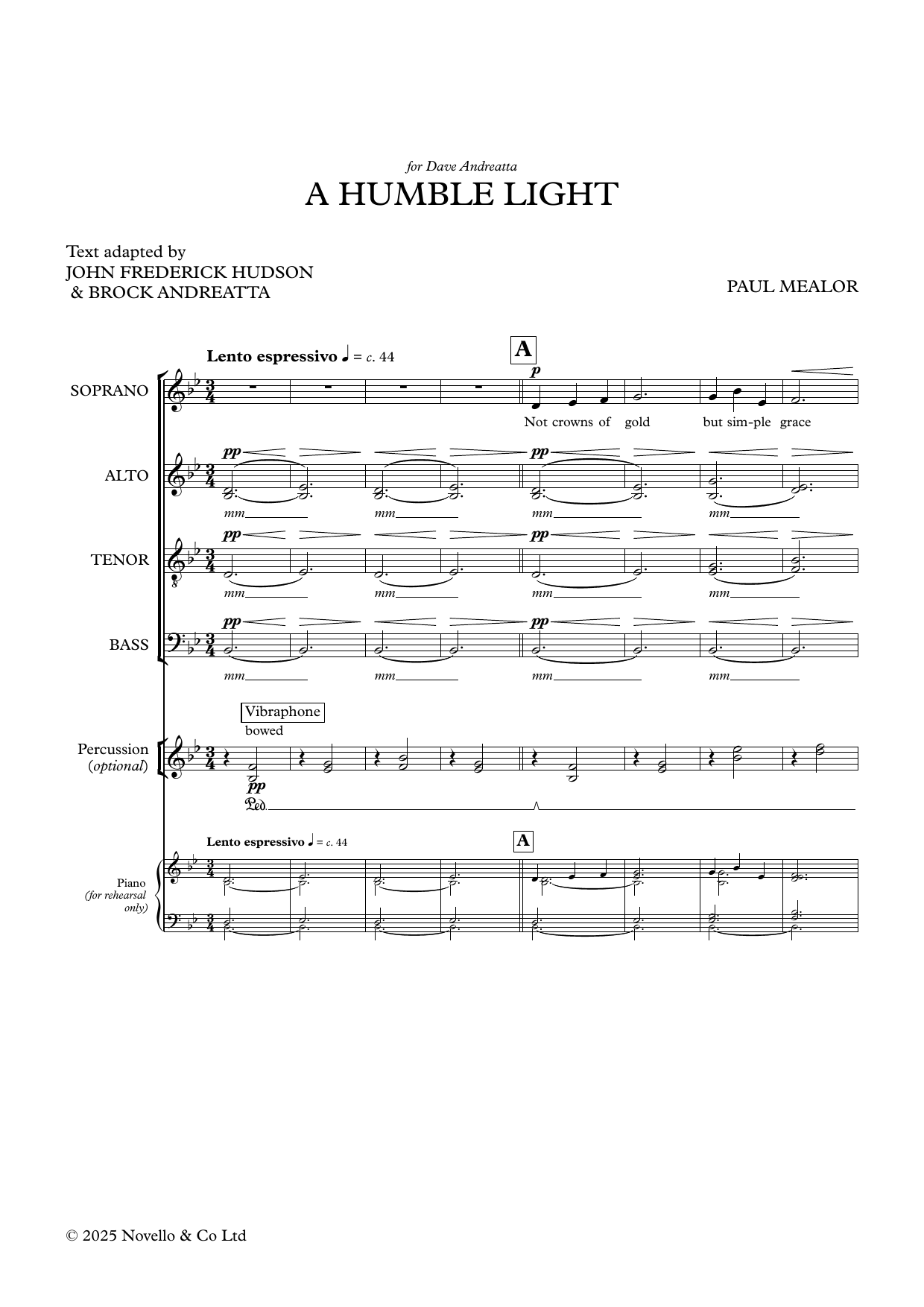 Produktgalerie: Seite 1 von 1 A Humble Light, Paul Mealor, Chor