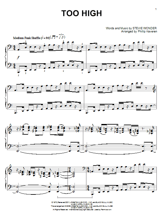 Produktbild zu: Too High (arr. Phillip Keveren)