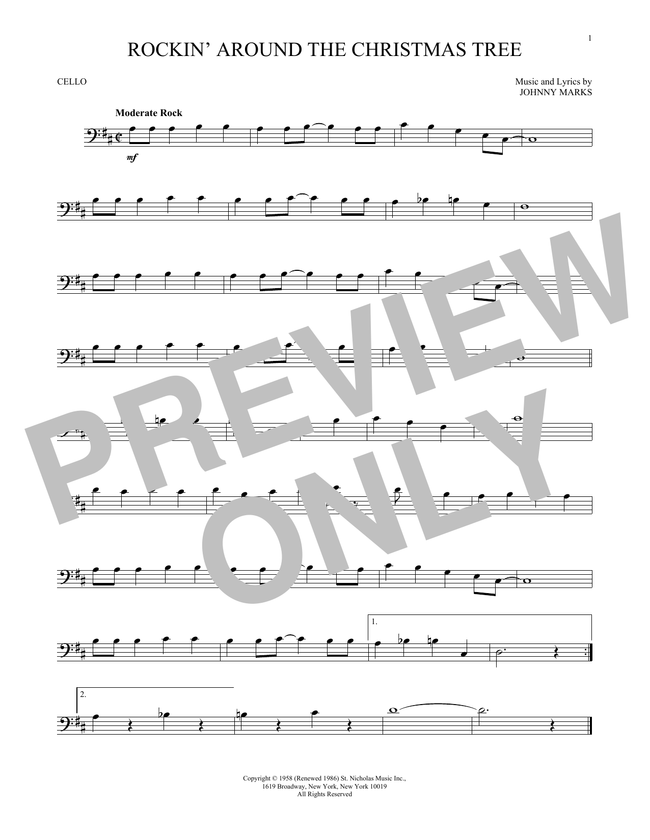 Produktgalerie: Seite 1 von 1 Rockin' Around The Christmas Tree, Johnny Marks, Violoncello