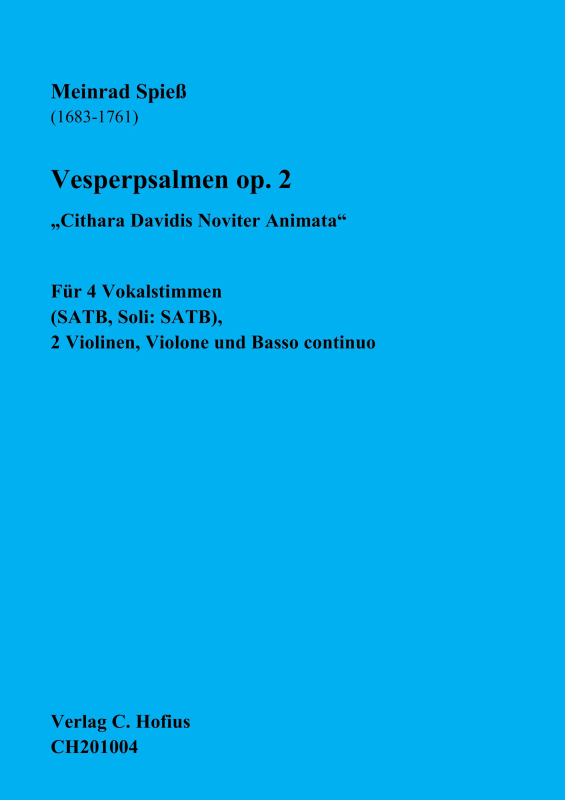Produktbild zu: Cithara Davidis Noviter Animata - Vesperpsalmen op. 2