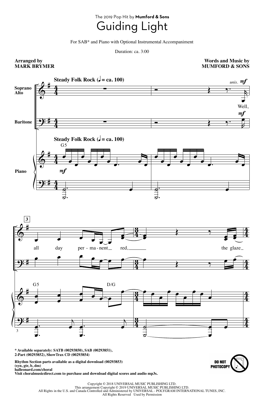 Product picture to: Guiding Light (arr. Mark Brymer)
