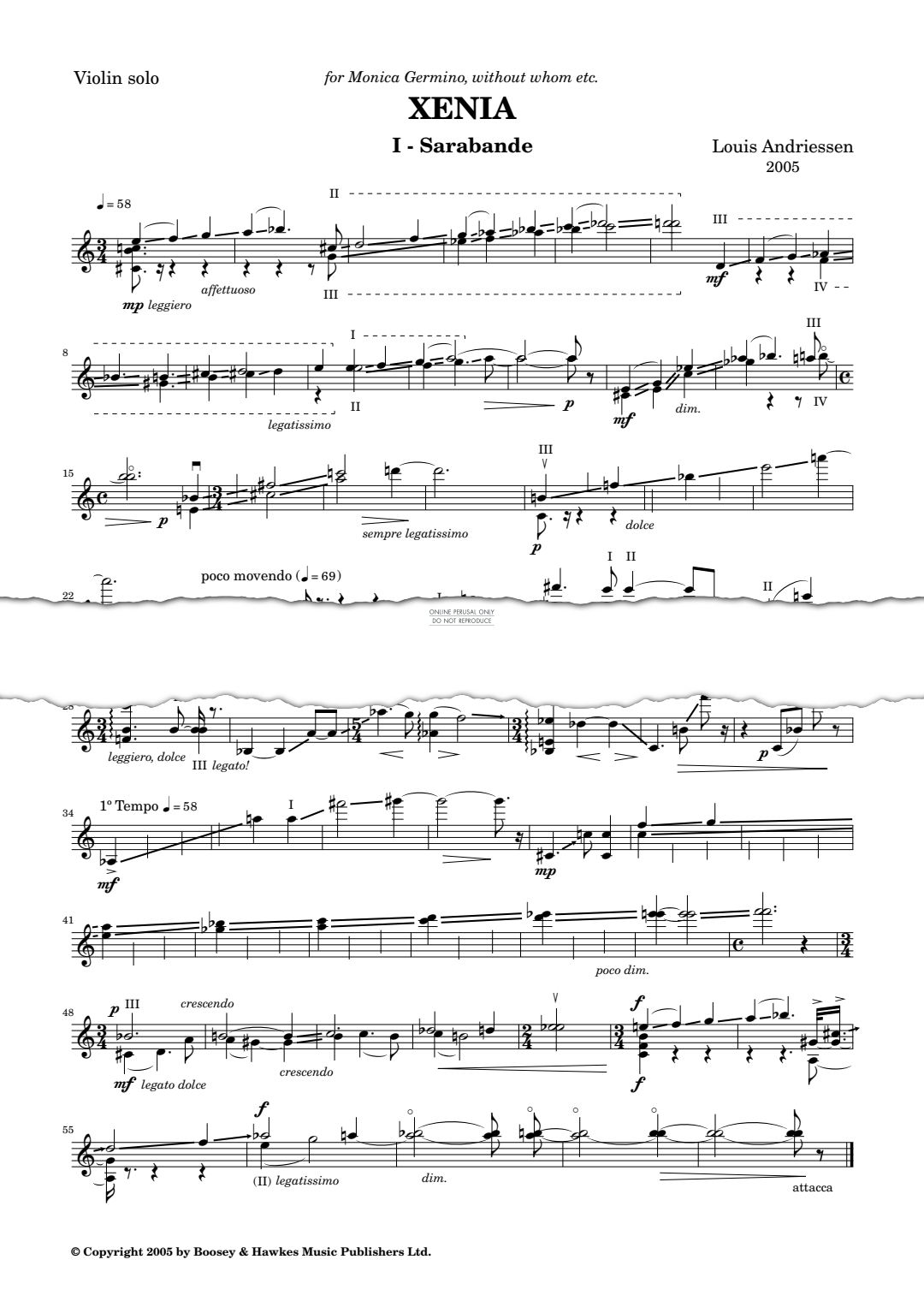 Produktgalerie: Seite 1 von 1 Xenia, Louis Andriessen, Violine