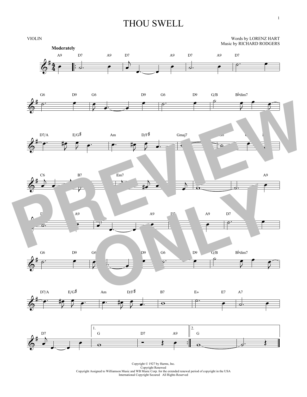 Product gallery: Page 1 of 1 Thou Swell, Rodgers & Hart