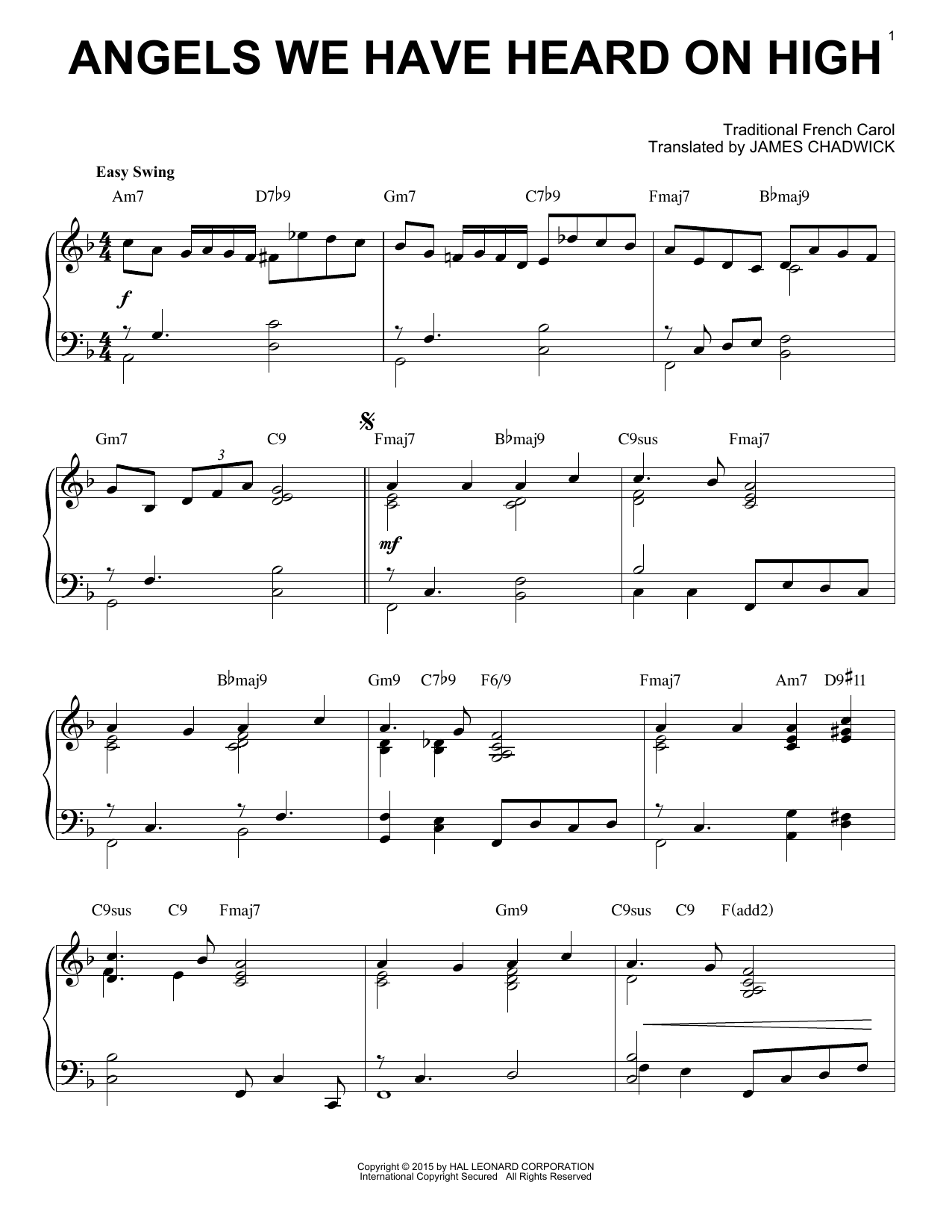 Product picture to: Angels We Have Heard On High [Jazz version] (arr. Brent Edstrom)