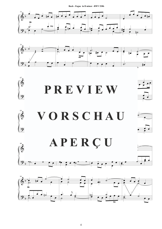 Produktgalerie: Seite 5 von 11 Fuge in D-Moll BWV 538b - Piano Version, , Klavier Solo