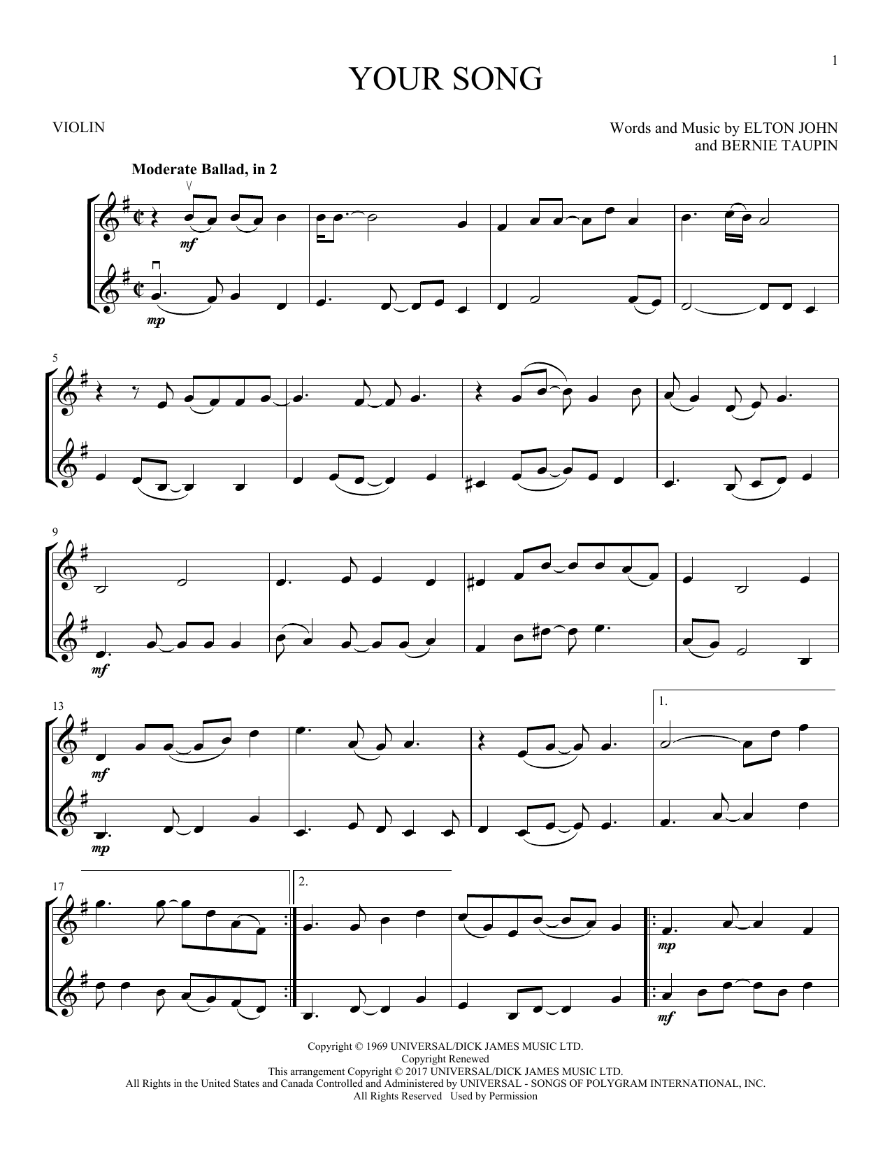 Product gallery: Page 1 of 1 Your Song, Elton John