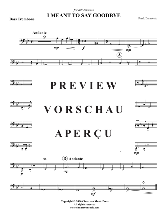 Product gallery: Page 4 of 7 I Meant to Say Goodbye , , (Trombone Quartet)