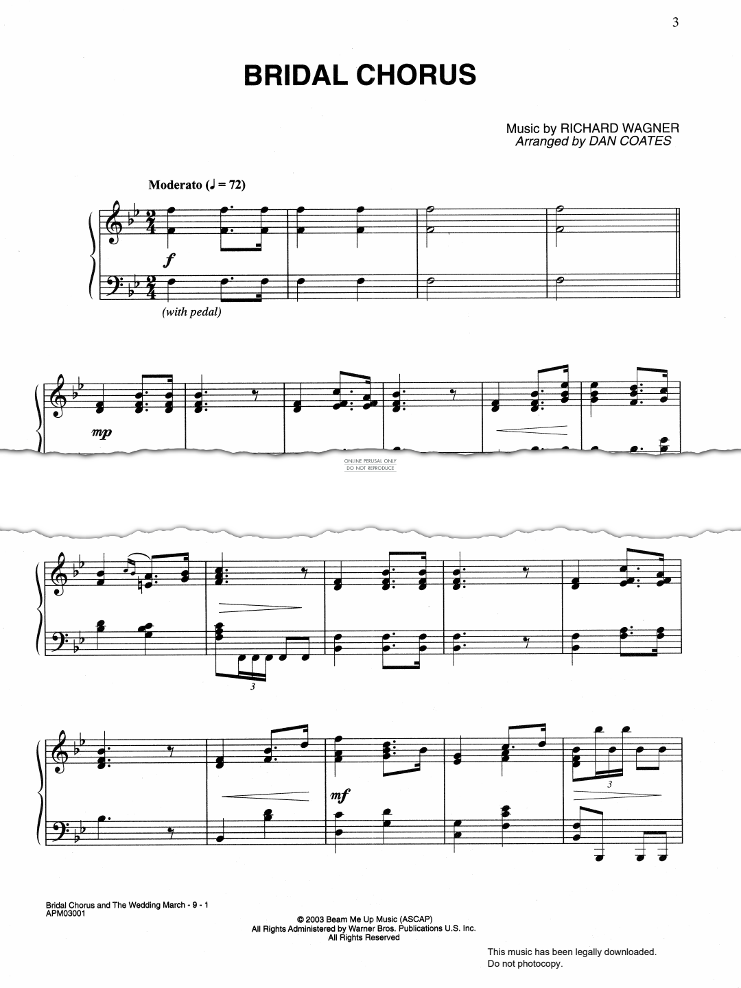 Produktgalerie: Seite 1 von 1 Bridal Chorus (from Lohengrin), Richard Wagner, Gesang, Gitarre, Klavier