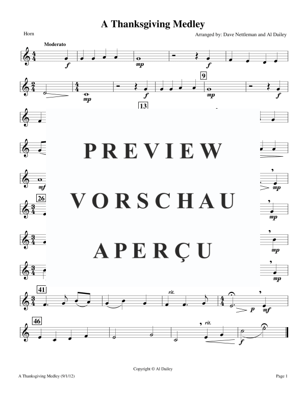 Produktgalerie: Seite 11 von 11 A Thanksgiving Medley, , BlechblÀser Sextett