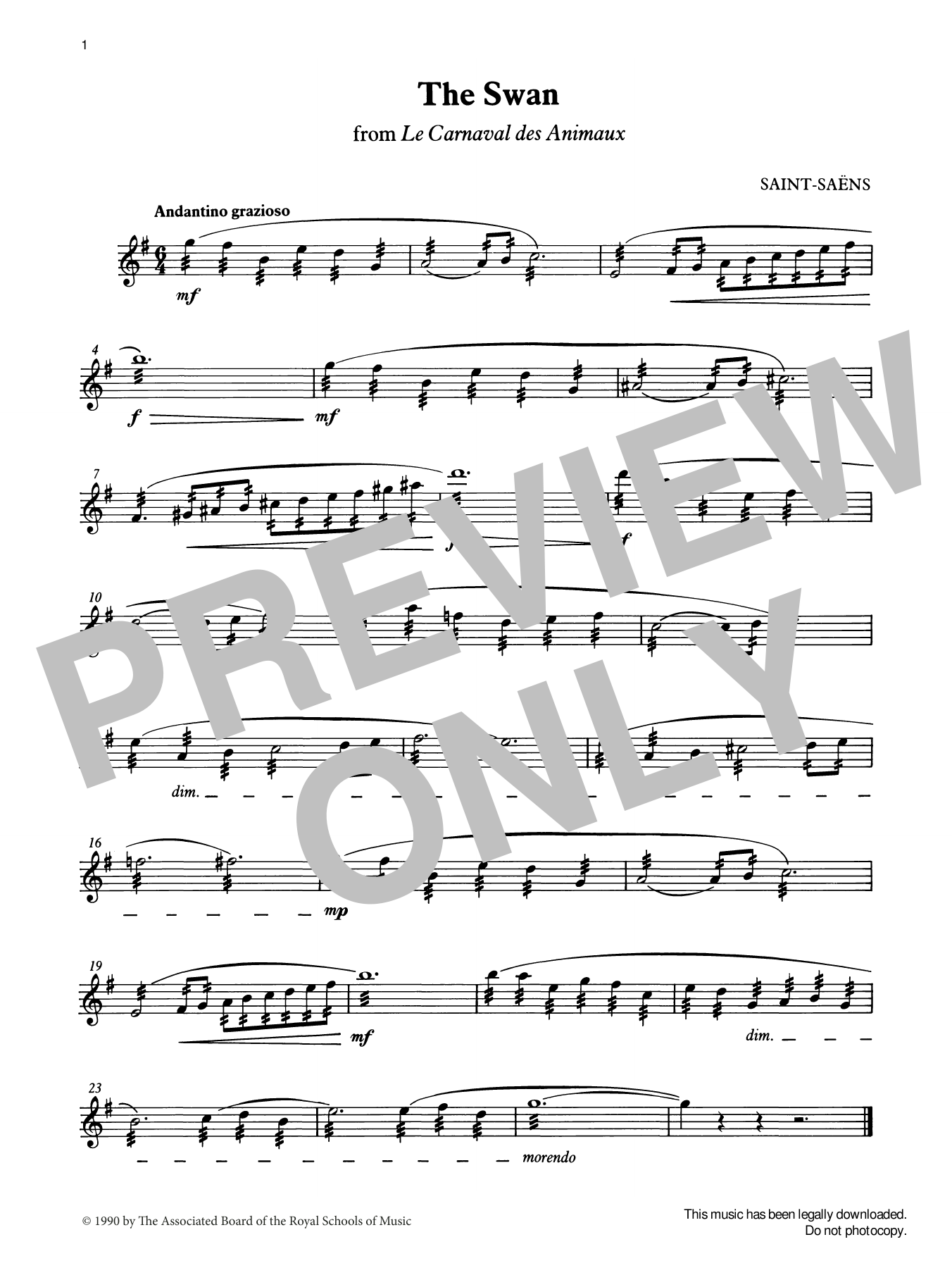 Produktgalerie: Seite 1 von 1 The Swan from Graded Music for Tuned Percussion, Book III, Camille Saint-Saens, Percussion