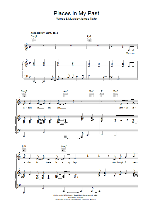 Produktgalerie: Seite 1 von 1 Places In My Past, James Taylor, Gesang, Gitarre, Klavier