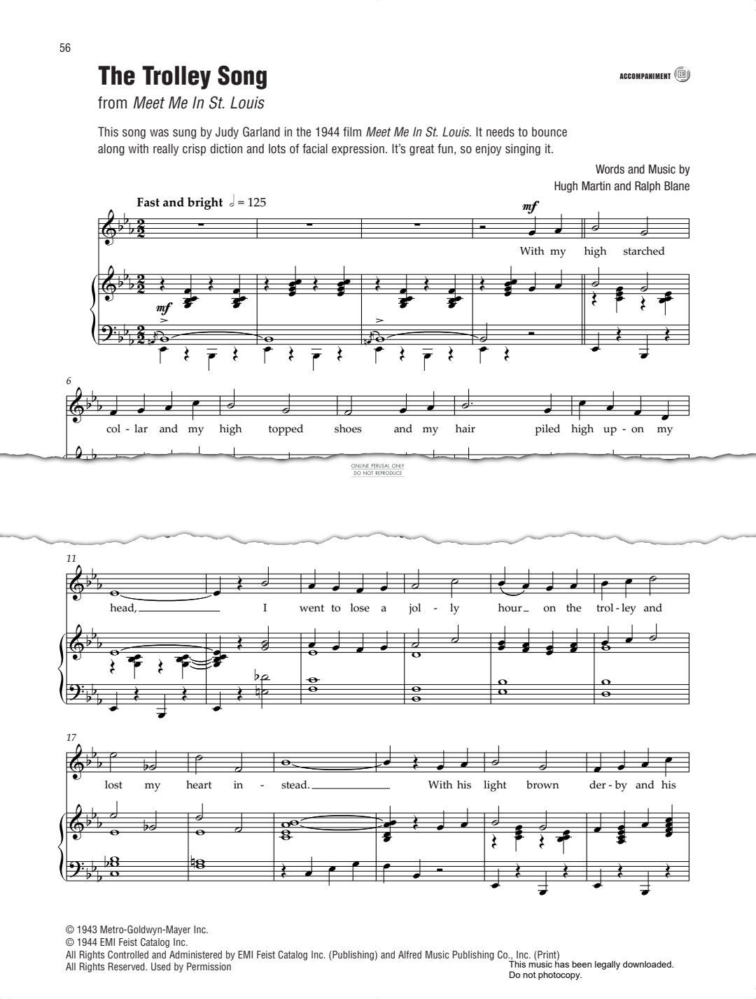 gallery: The Trolley Song (from 'Meet Me In St. Louis'), Ralph Blane, Gesang, Klavier