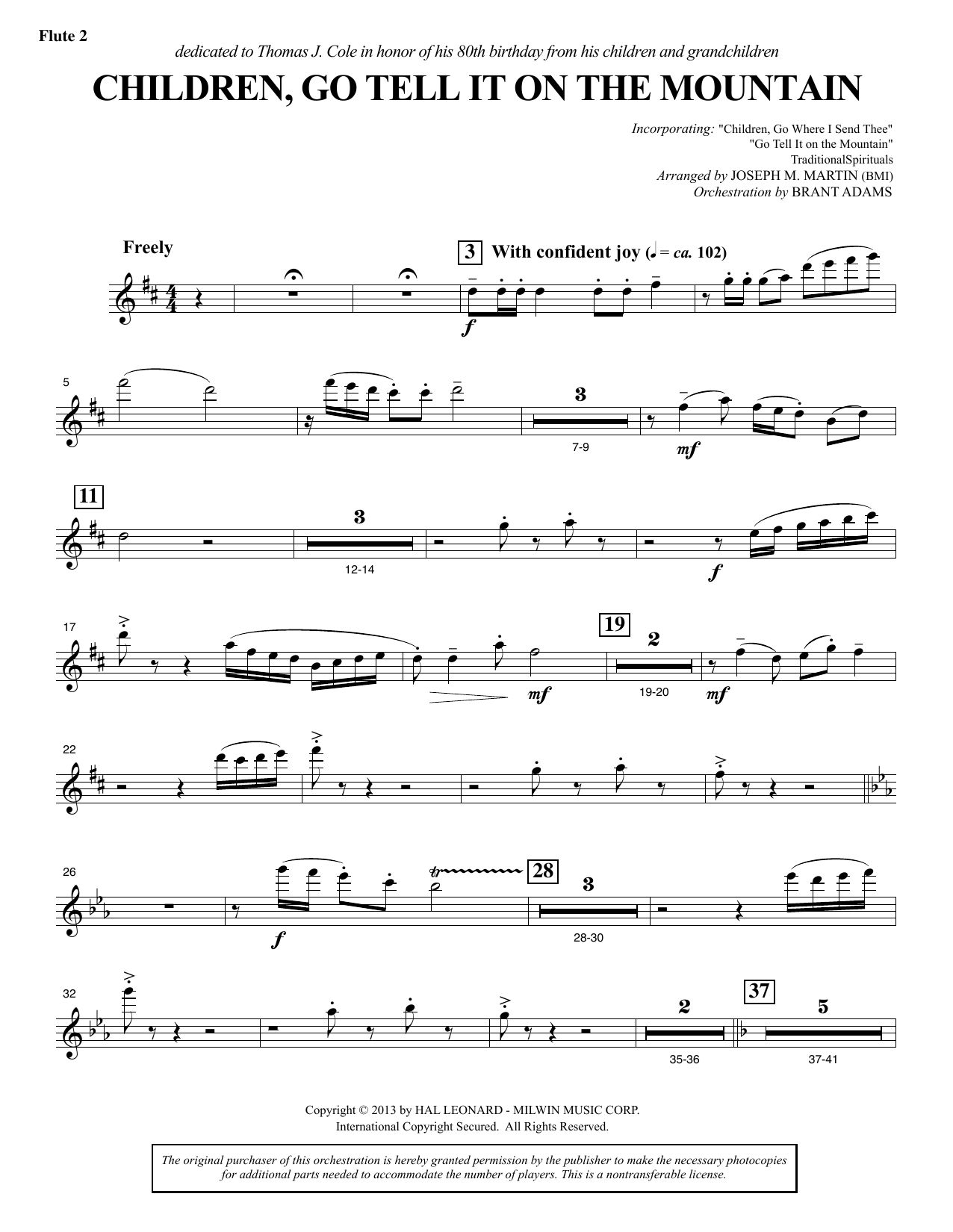Produktbild zu: Children, Go Tell It on the Mountain - Flute 2