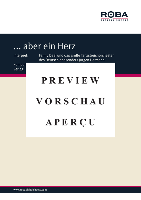Produktgalerie: Seite 2 von 3 ... aber ein Herz , Daal, Fanny, Klavier und Gesang