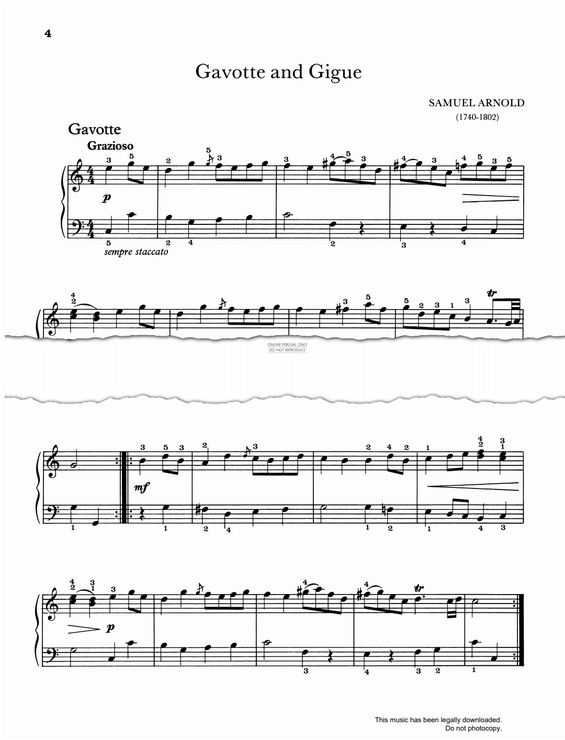 Product gallery: Page 1 of 1 Gavotte And Gigue, Samuel Arnold