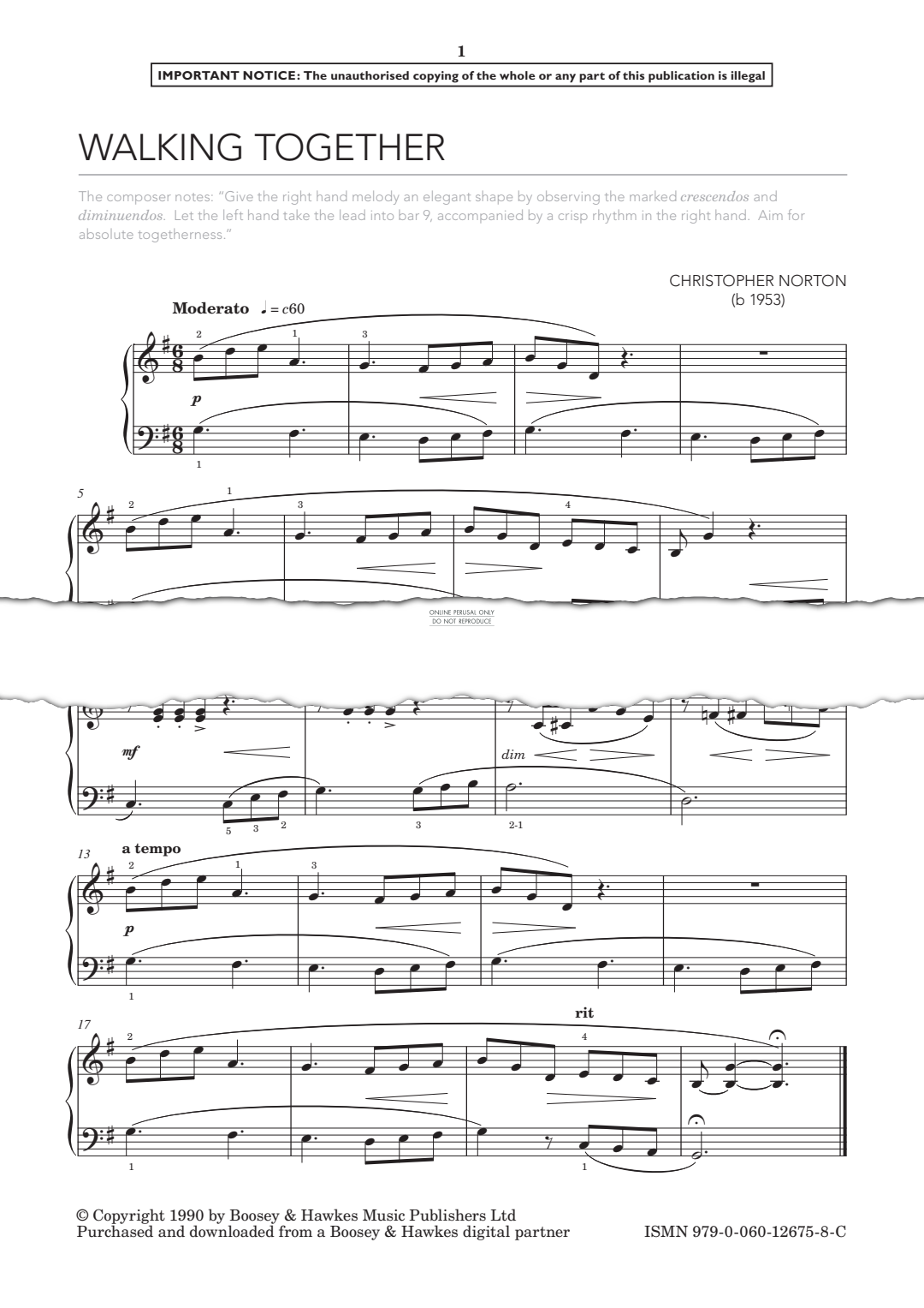 Produktgalerie: Seite 1 von 1 Walking Together, Christopher Norton, Klavier