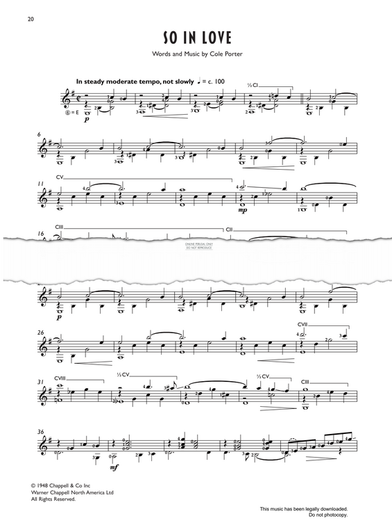 Produktgalerie: Seite 1 von 1 So In Love (from 'Kiss Me, Kate'), Cole Porter, Gitarre
