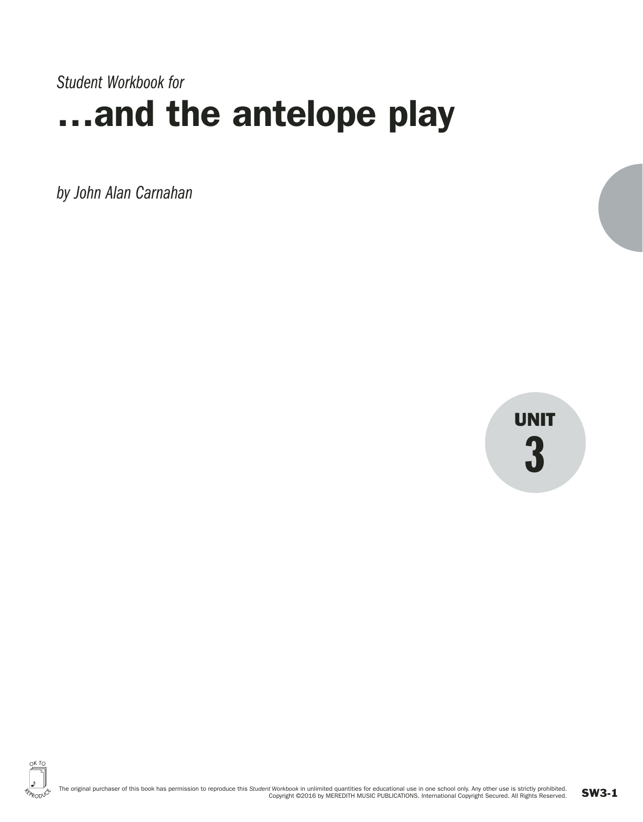 Produktgalerie: Seite 1 von 1 Guides to Band Masterworks, Vol. 6 - Student Workbook - and the antelope play, John Alan Carnahan