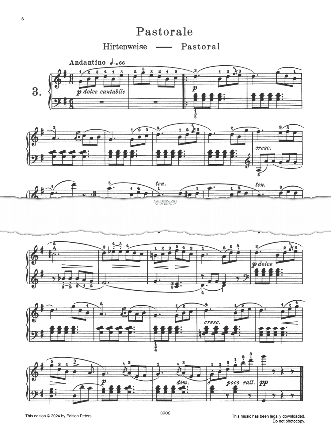 Produktbild zu: Pastorale Op. 100 No. 3