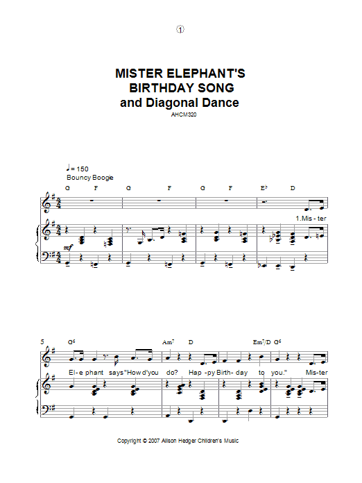 Produktbild zu: Mister Elephant's Birthday Song And Diagonal Dance