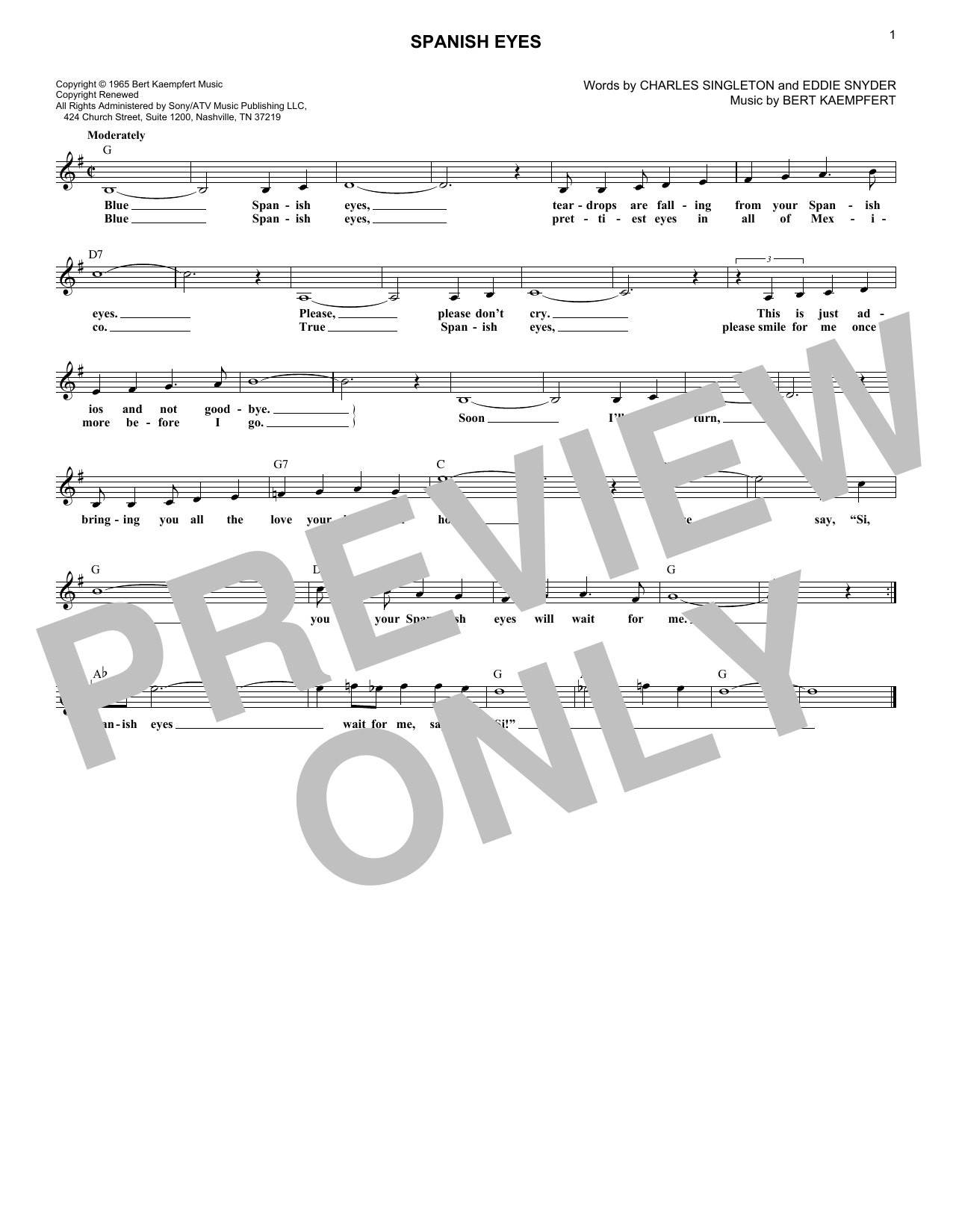 Produktgalerie: Seite 1 von 1 Spanish Eyes, Elvis Presley