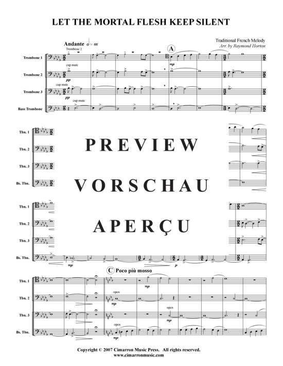 Product gallery: Page 2 of 7 Let All Mortal Flesh Keep Silent , , (Trombone Quartet)
