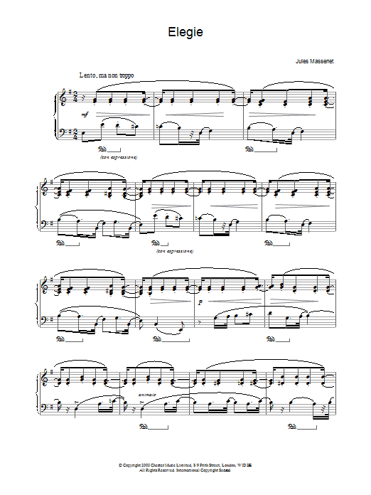 Product gallery: Page 1 of 1 Elegie, Jules Massenet
