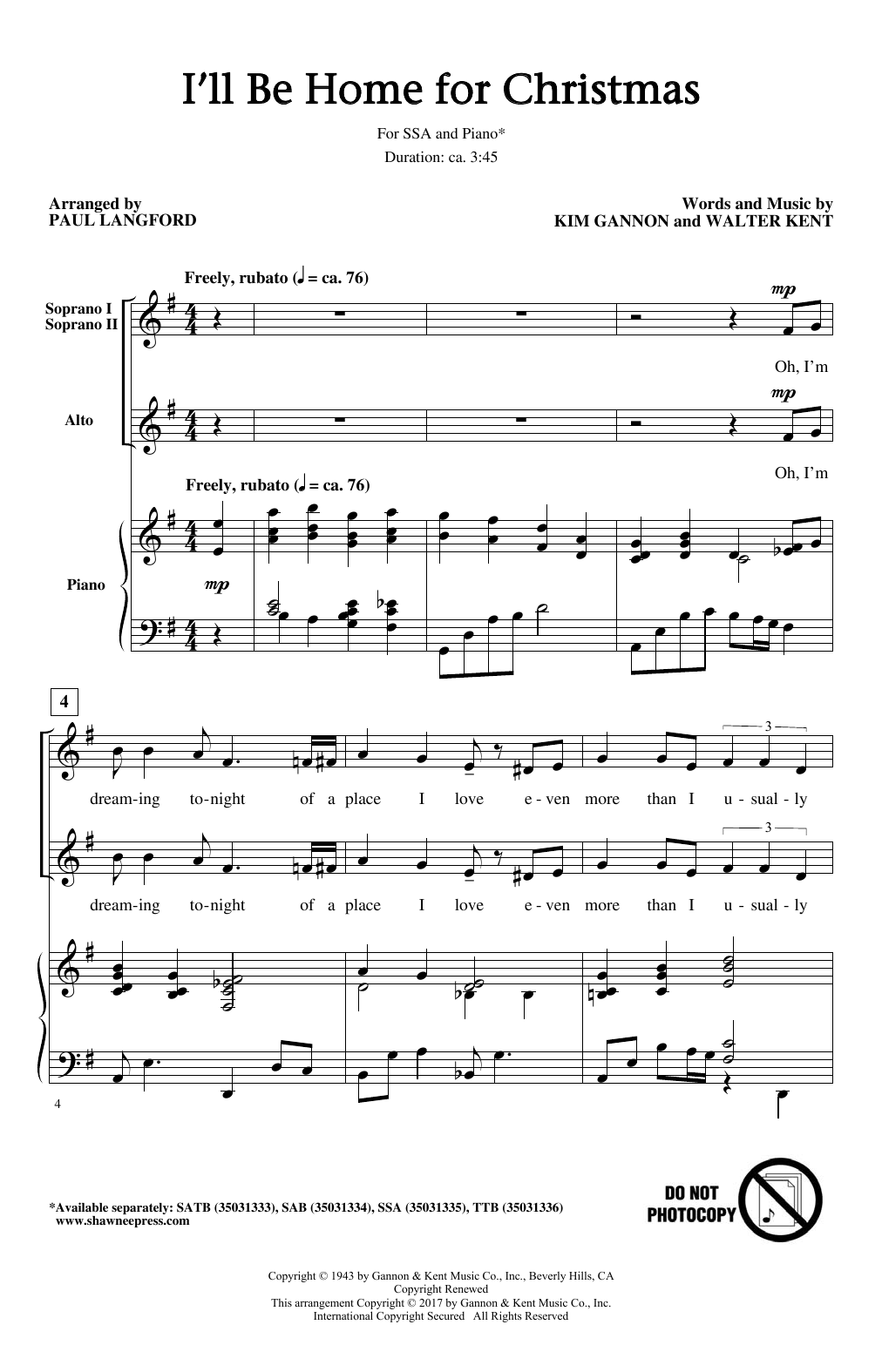 Produktgalerie: Seite 1 von 1 I'll Be Home For Christmas, Paul Langford, Chor