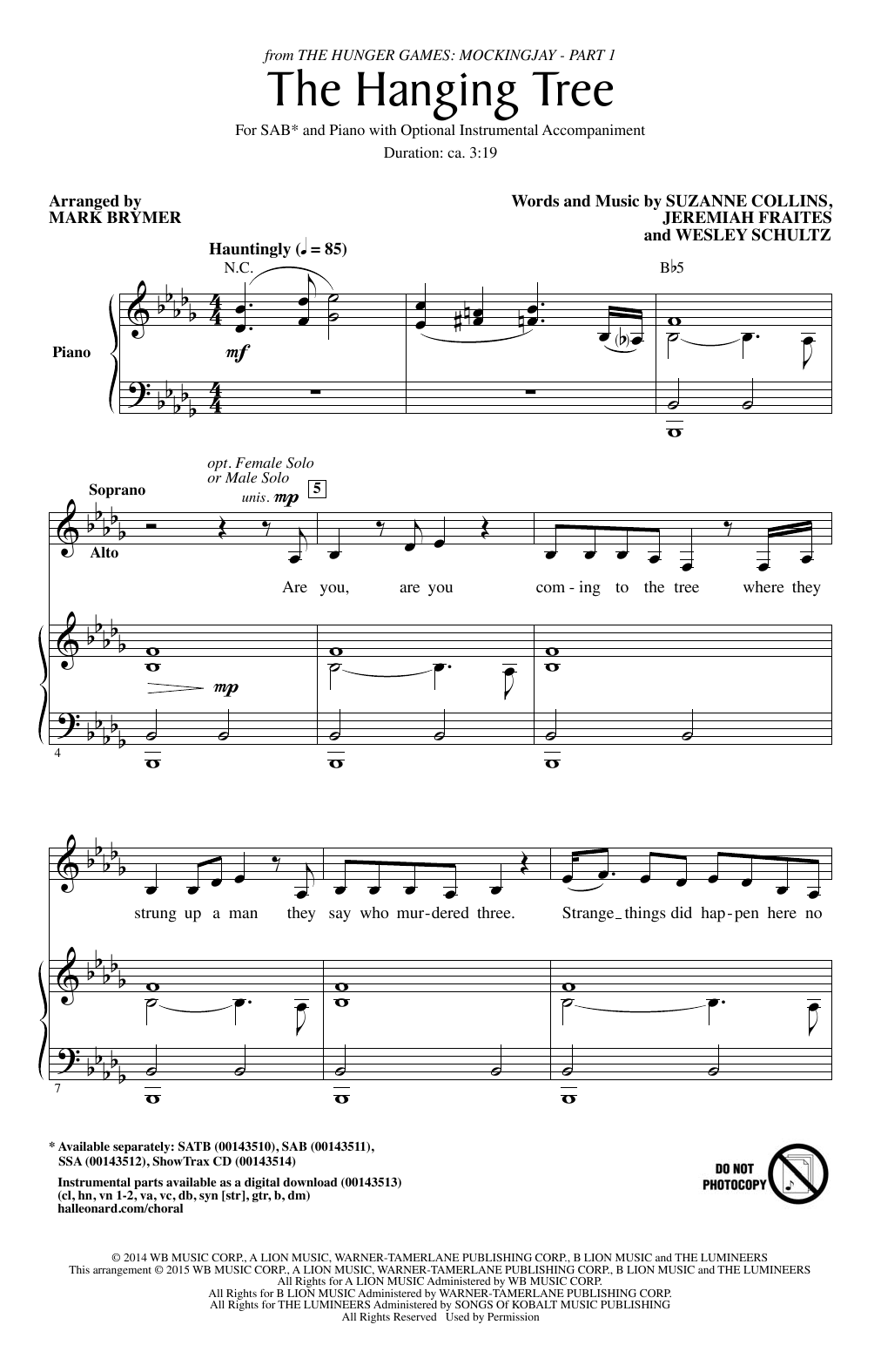 Produktbild zu: The Hanging Tree (arr. Mark Brymer)