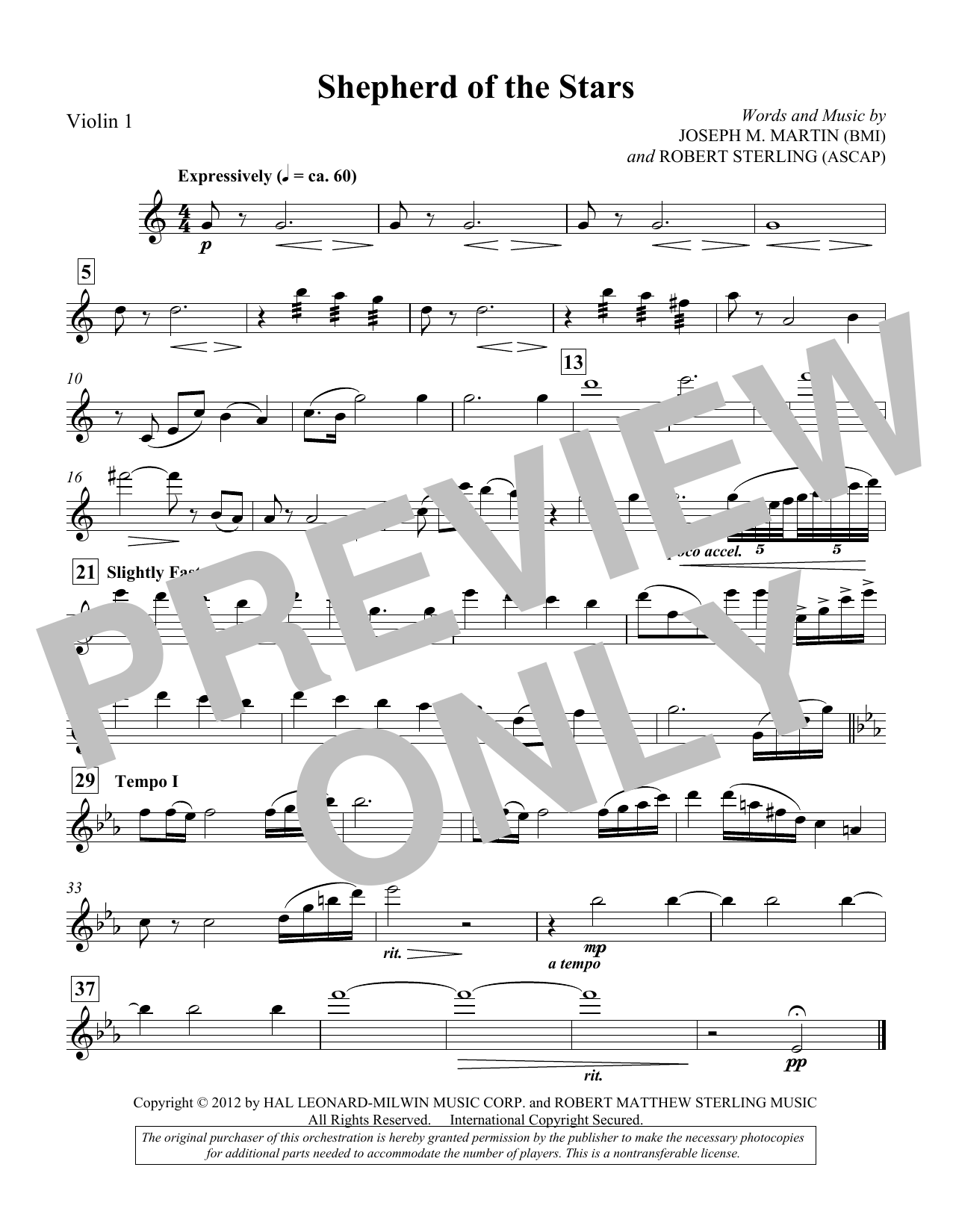 Product picture to: Shepherd Of The Stars - Violin 1