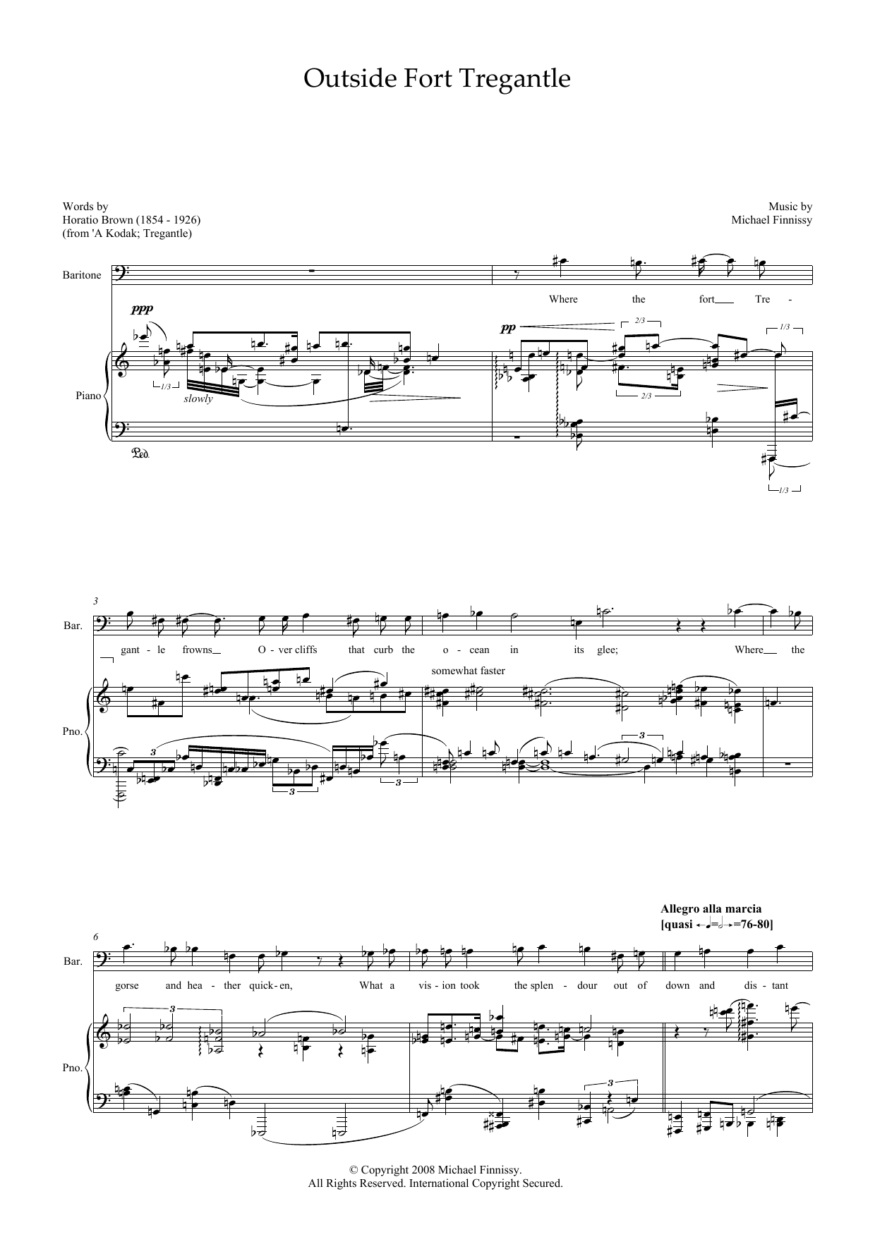 Produktbild zu: Outside Fort Tregantle (for baritone and piano)