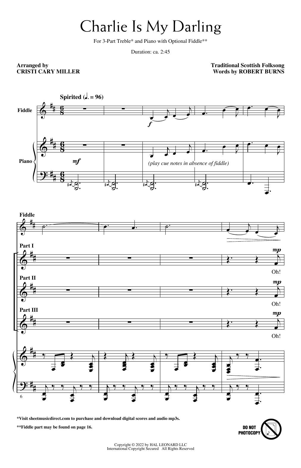 Product picture to: Charlie Is My Darling (arr. Cristi Cary Miller)