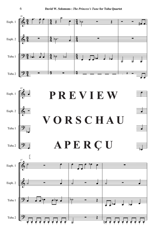 Product gallery: Page 7 of 21 The Princess´s Tune , , (Tuba Quartet)