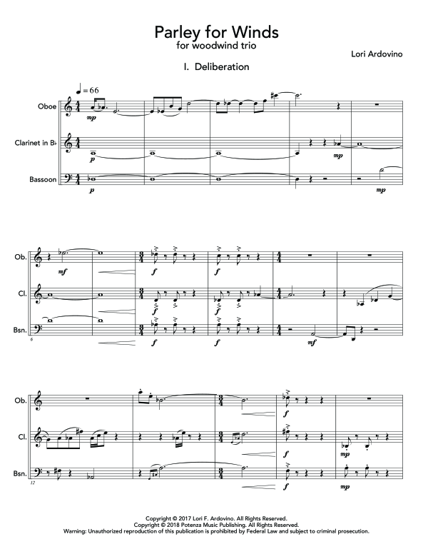 Product gallery: Page 1 of 11 Parley for Winds, , (woodwind trio oboe, clarinet and bassoon)