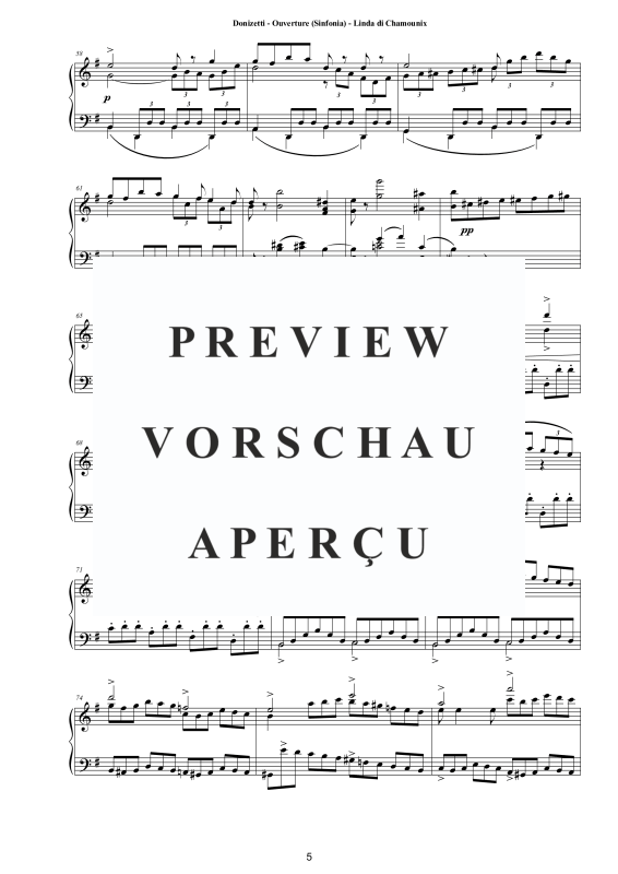 Produktgalerie: Seite 6 von 11 Ouverture (Sinfonia) - Linda di Chamounix Piano Version, , Klavier Solo