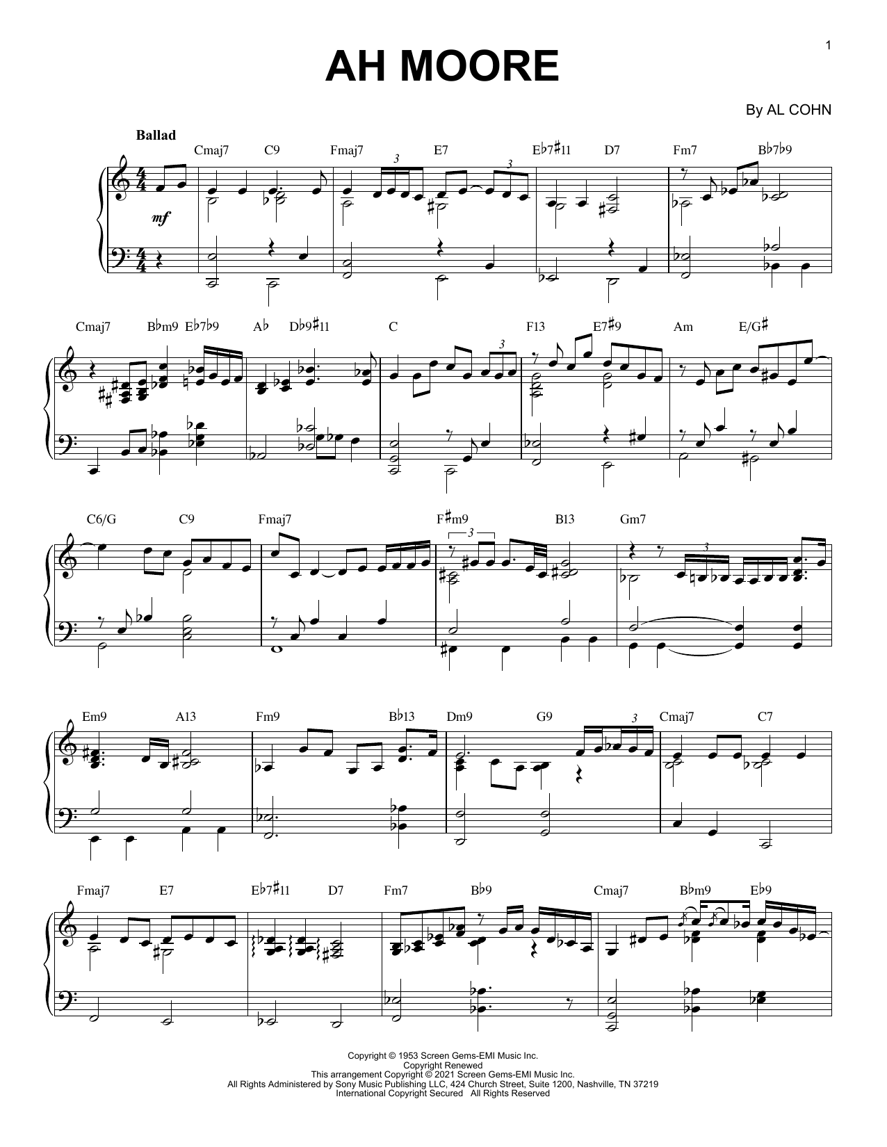 Produktbild zu: Ah-Moore [Jazz version] (arr. Brent Edstrom)