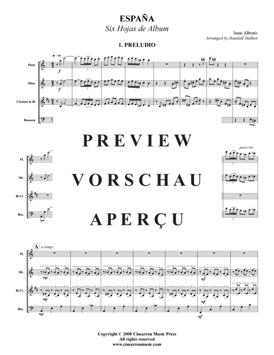 Produktgalerie: Seite 2 von 21 Espana – 6 Sätze , , (Holzbläser-Quintett)