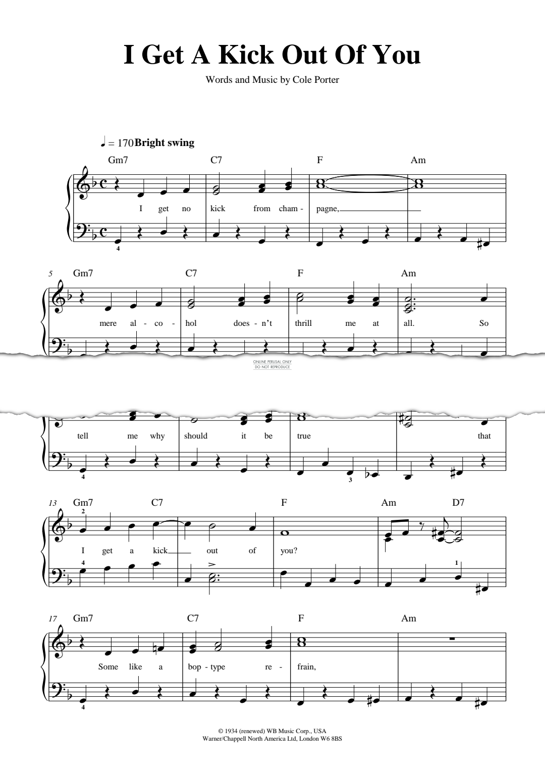 Produktgalerie: Seite 1 von 1 I Get A Kick Out Of You, Cole Porter, Gesang, Klavier
