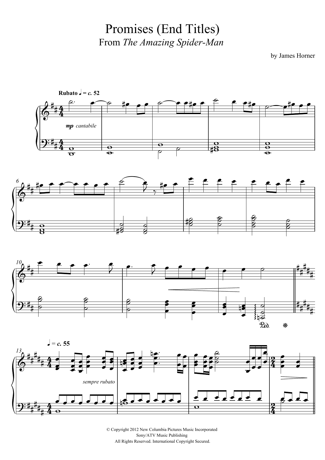 Produktbild zu: Promises (From The Amazing Spider-Man End Titles)