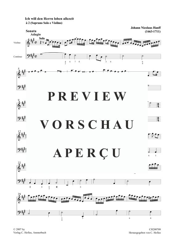 gallery: Ich will den Herrn loben allezeit, , (Sopran, Violine und Continuo)