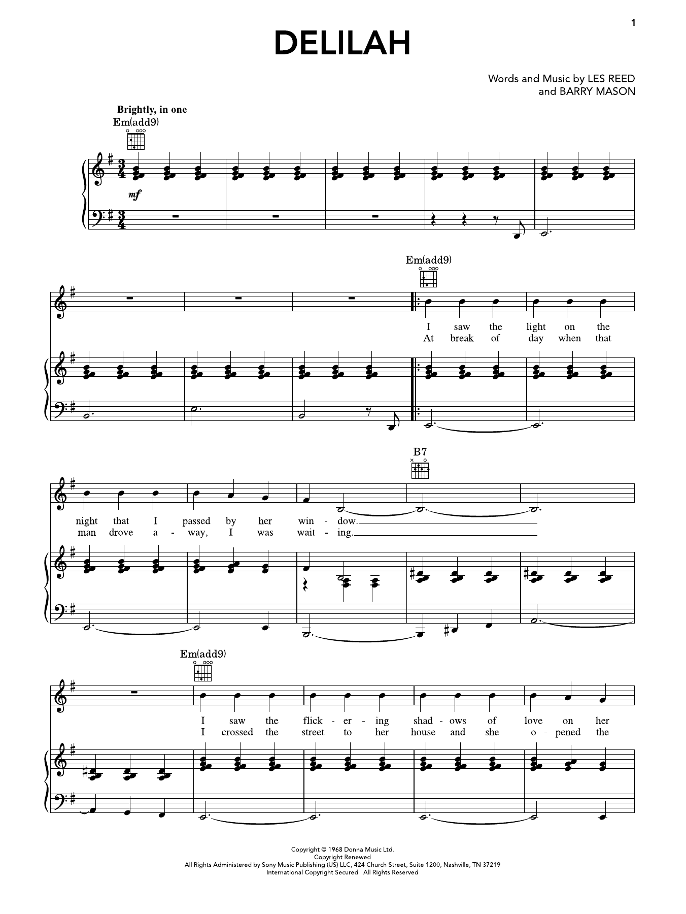 Produktgalerie: Seite 1 von 1 Delilah, Tom Jones, Gesang, Gitarre, Klavier