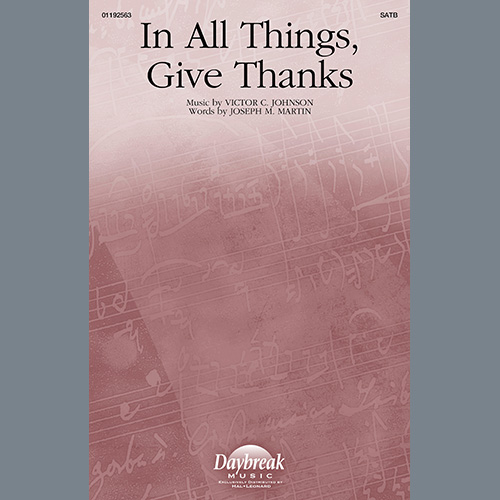 cover: In All Things, Give Thanks, Victor C. Johnson and Joseph M. Martin
