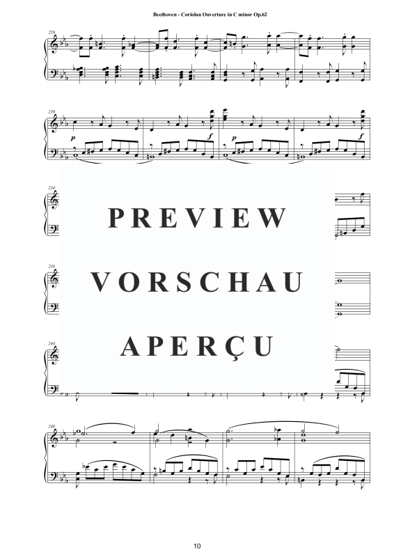 Produktgalerie: Seite 11 von 11 Coriolan Ouverture in C minor Op.62 - Piano Version, , Klavier Solo