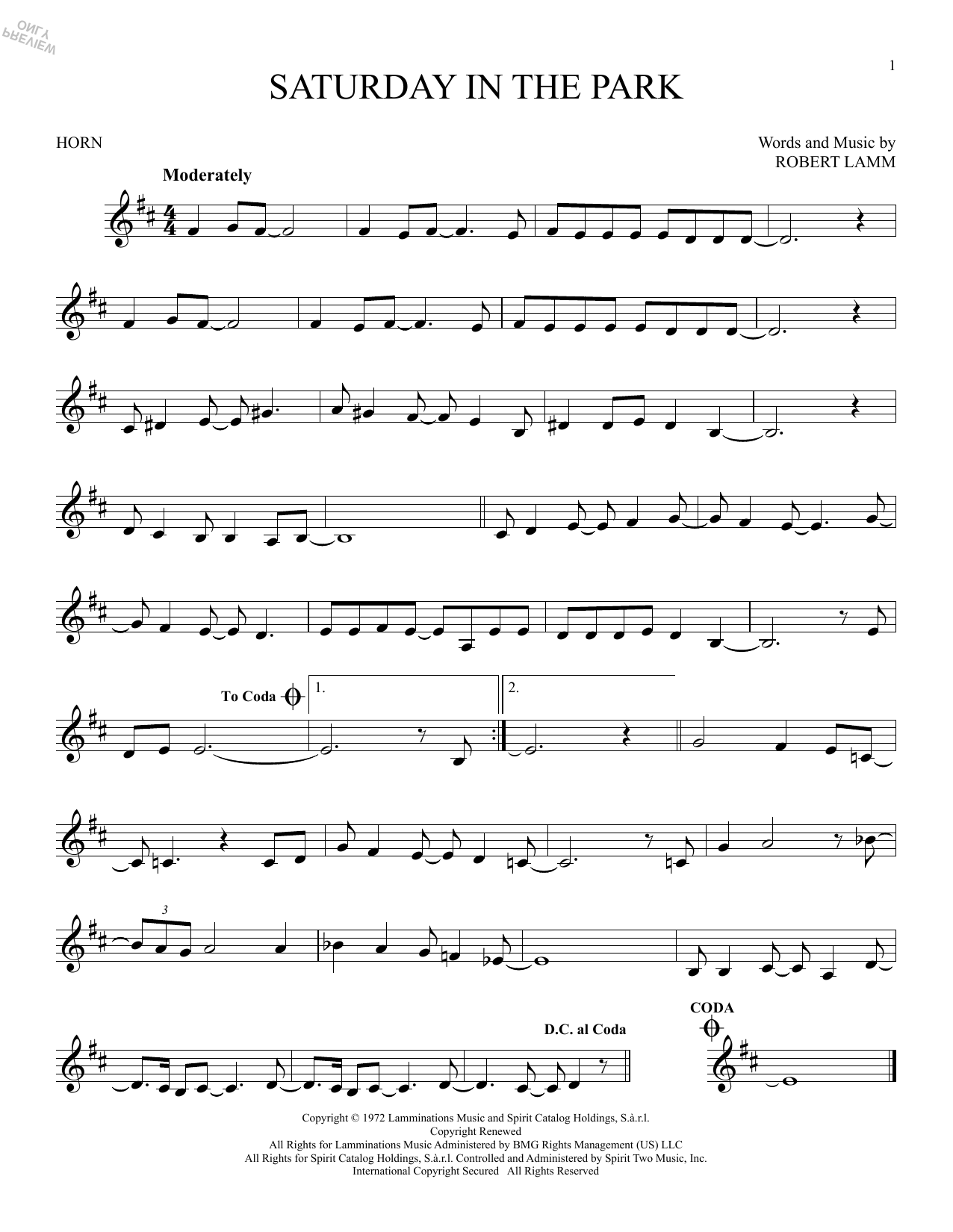 Produktgalerie: Seite 1 von 1 Saturday In The Park, Chicago, Horn